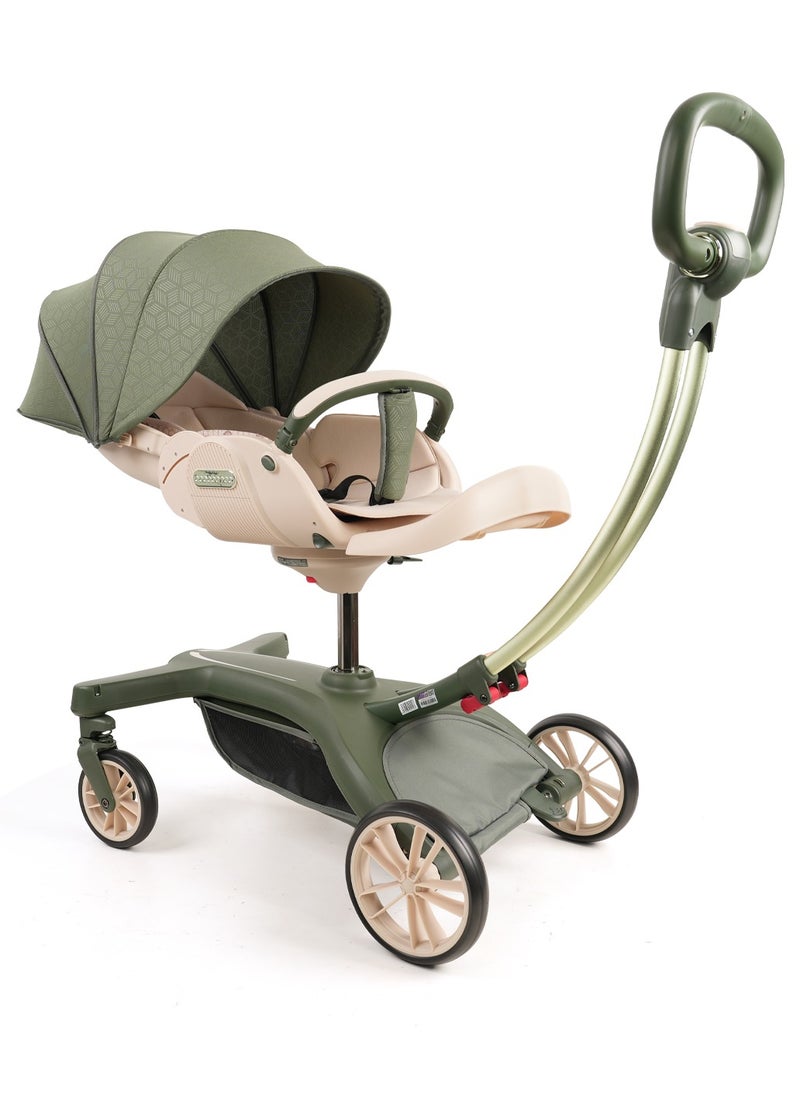 A must-have stroller for taking kids out, which is a two-way portable stroller suitable for newborns. It allows babies to sit or lie down comfortably, and also offers a high landscape view.