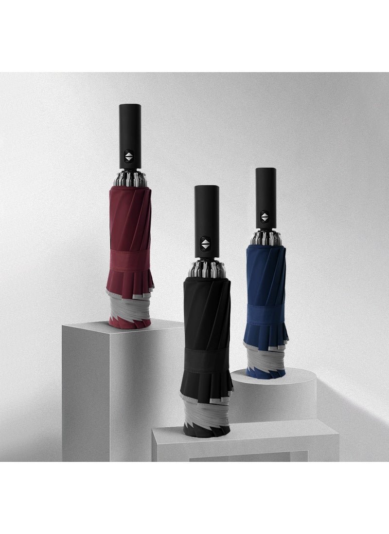 Automatic LED Car Umbrella with Reflective Strip Manual Handle Series