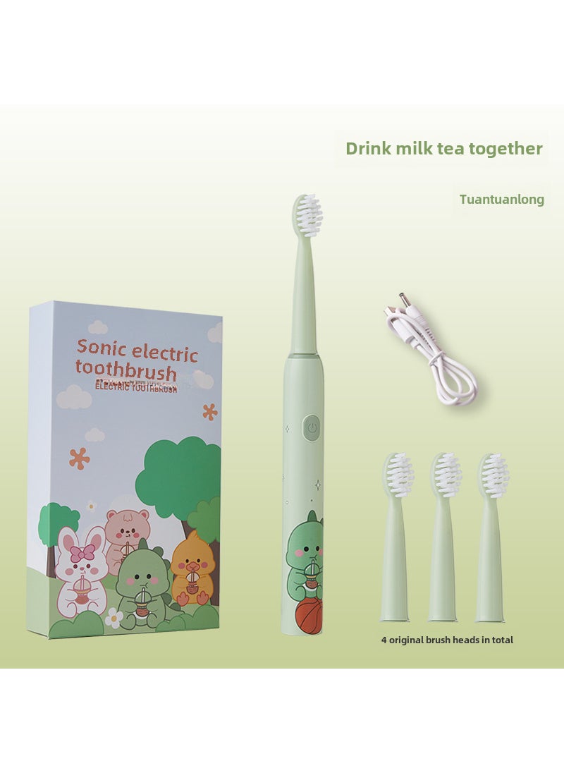 Kids Electric Toothbrush with Dupont Bristles Tuantuanlong -4 brush head