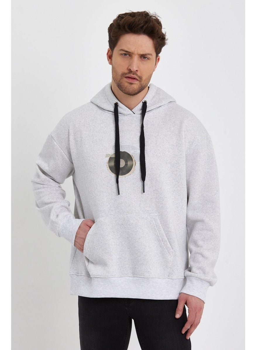 Pocket Printed Hooded Sweatshirt (E22-757A-03)