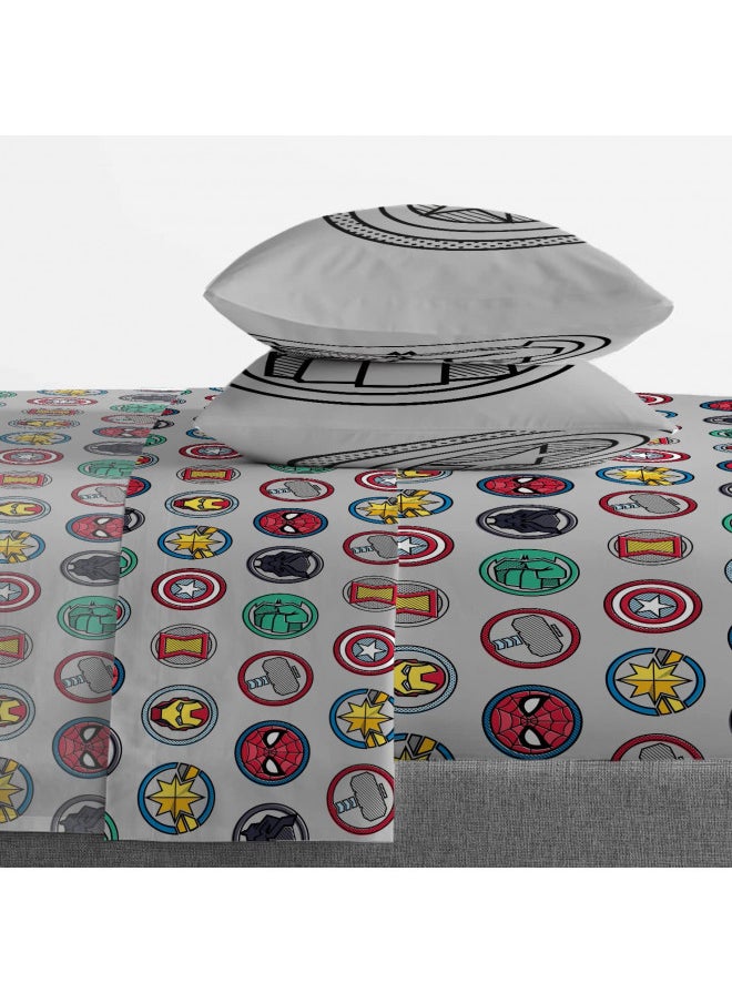 Jay Franco Marvel Avengers Pop 7 Piece Queen Size Bed Set - Includes Comforter & Sheet Set - Super Soft Fade Resistant Microfiber (Official Marvel Product)