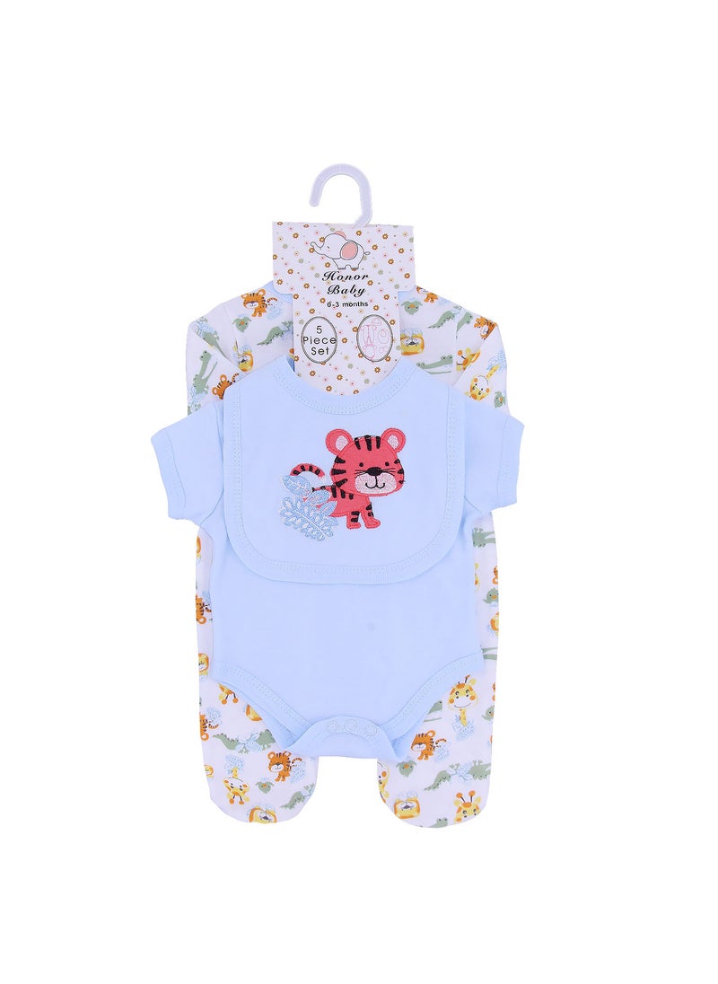 Newborn suit Clothes Class A Pure Cotton Split Summer Childrens Clothing Baby Wrap Fart Clothes Instagram Style Baby Hatshirt Clothing Red Tiger Baby Children's Wear Cotton suit