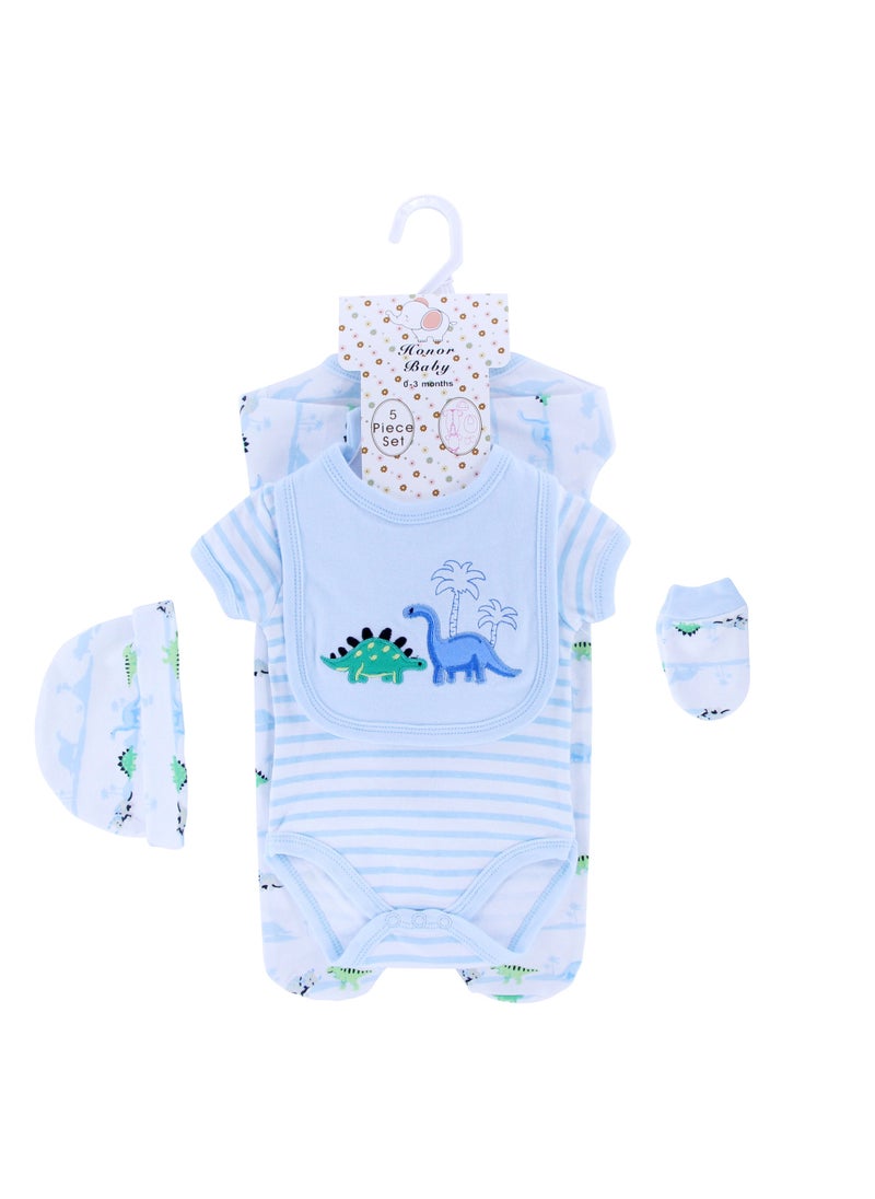 Newborn suit Clothes Class A Pure Cotton Split Summer Childrens Clothing Baby Wrap Fart Clothes Instagram Style Baby Hatshirt Clothing Blue and green dinosaur baby children's clothing pure cotton suit