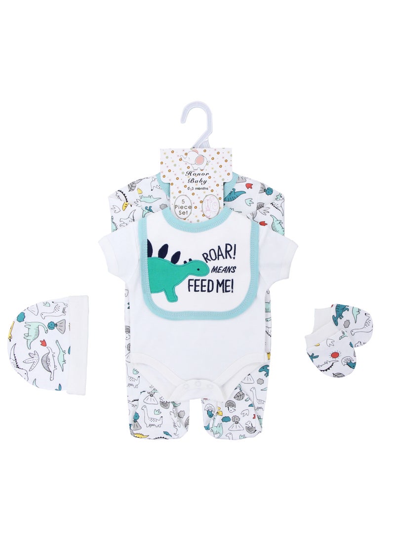 Newborn suit Clothes Class A Pure Cotton Split Summer Childrens Clothing Baby Wrap Fart Clothes Instagram Style Baby Hatshirt Clothing ROAR Green Stegosaurus Baby Children's Wear Cotton suit