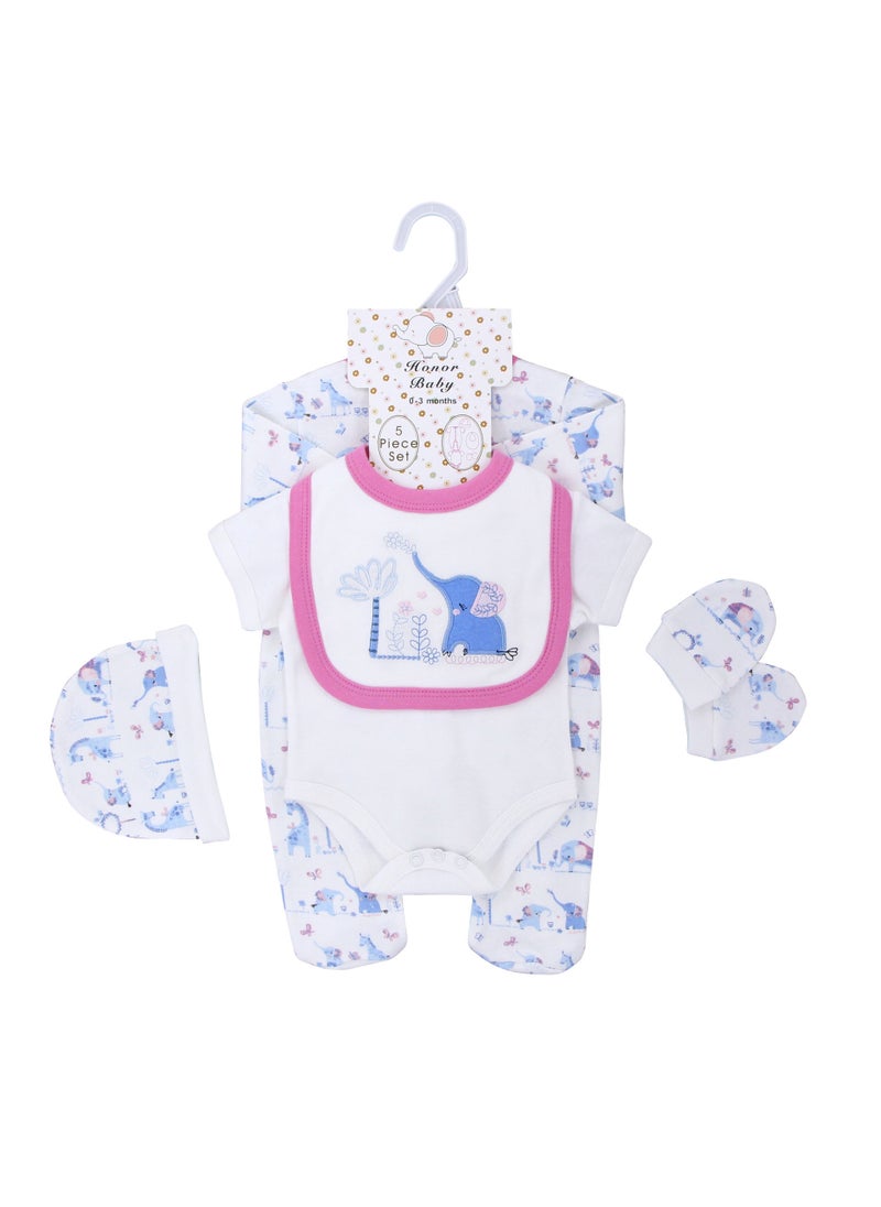 Newborn suit Clothes Class A Pure Cotton Split Summer Childrens Clothing Baby Wrap Fart Clothes Instagram Style Baby Hatshirt Clothing Pink Ear Blue Elephant Baby Children's Wear Cotton suit