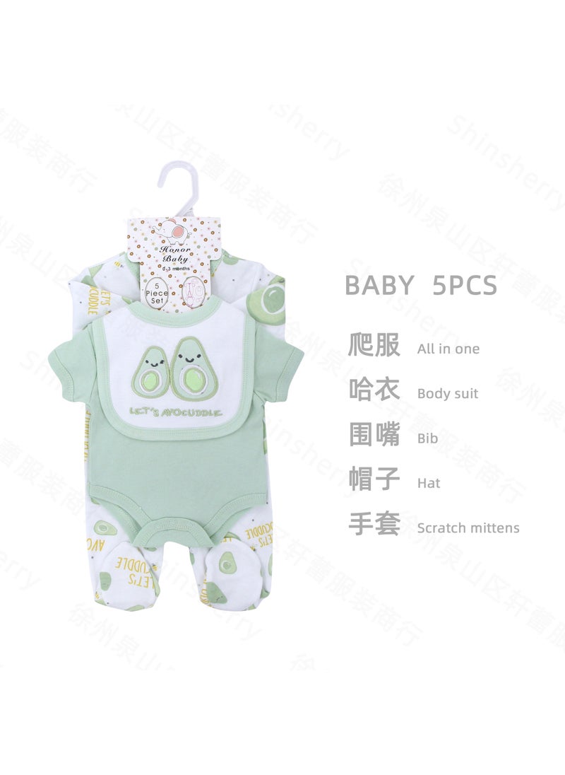 Newborn suit Clothes Class A Pure Cotton Split Summer Childrens Clothing Baby Wrap Fart Clothes Instagram Style Baby Hatshirt Clothing avocado baby children's clothing cotton suit