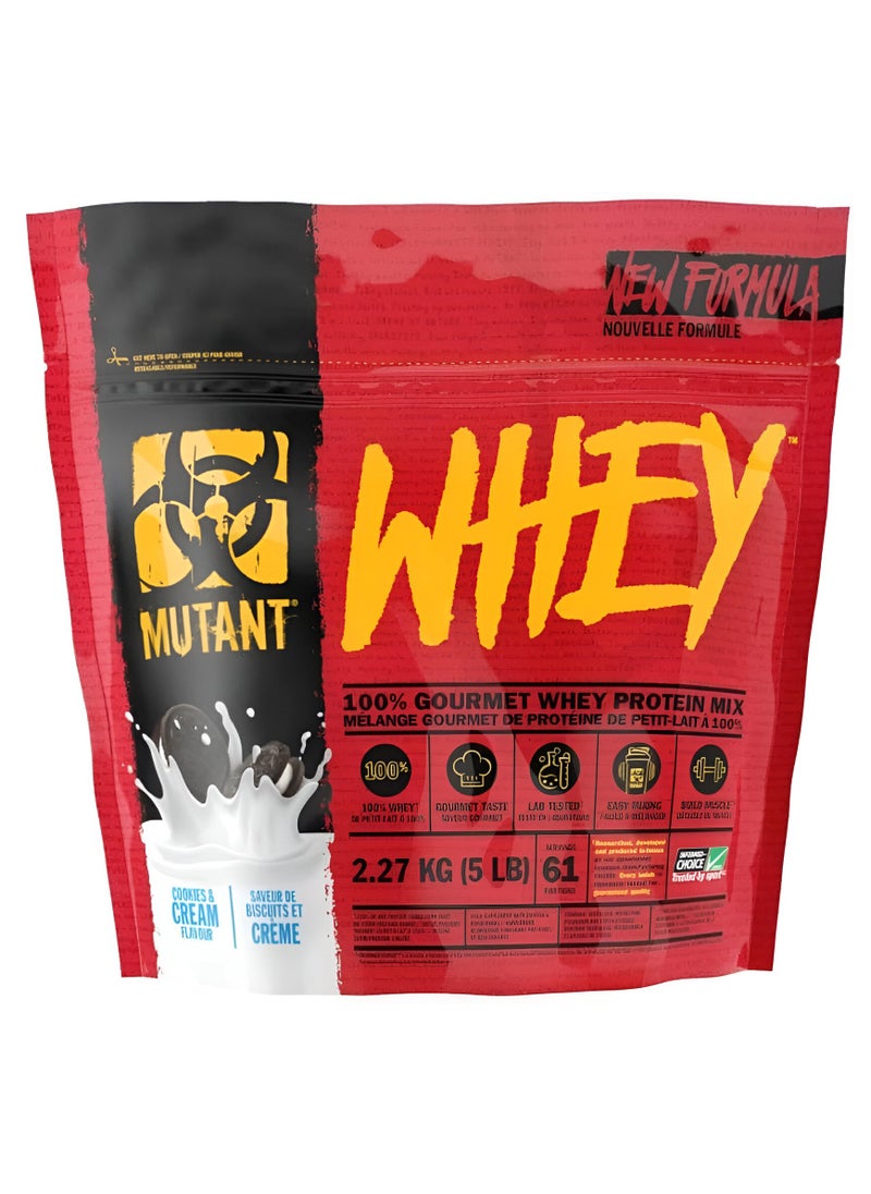 Mutant, Whey Protein, 5 Lbs, Cookies & Cream, 61 Servings