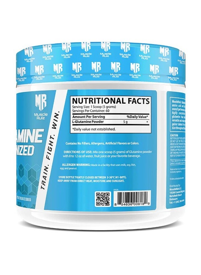 Musclerulz, Glutamine Micronized 5000mg, 300g, 60 Servings