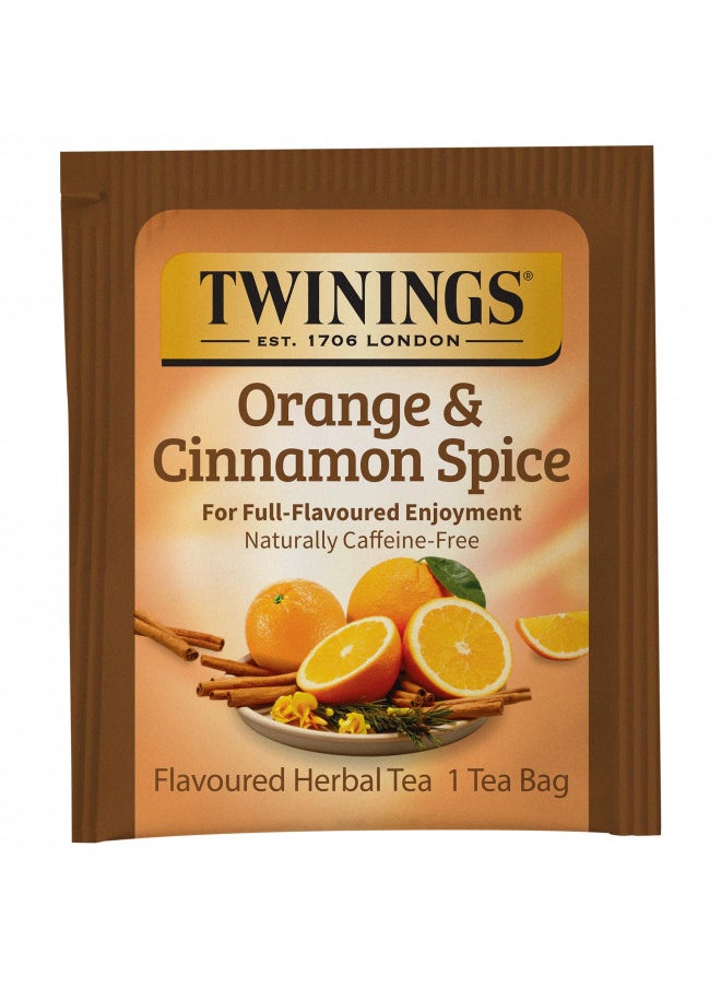 Twinings Orange & Cinnamon Spice Individually Wrapped Herbal Tea Bags, 20 Count Pack of 6, Naturally Caffeine Free