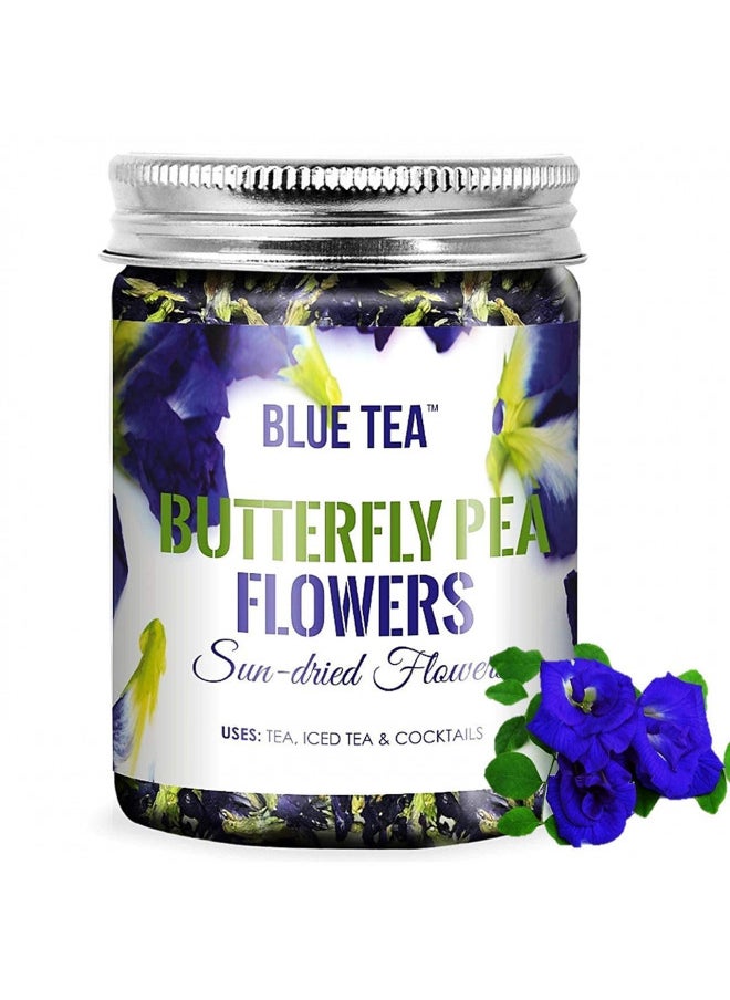 BLUE TEA - Butterfly Pea Flower Herbal Tea (1.76 Oz) | DETOX TEA | Iced Teas, Coolers, Cocktails | Caffeine Free - Gluten Free - Non-GMO | Pet Jar Pack