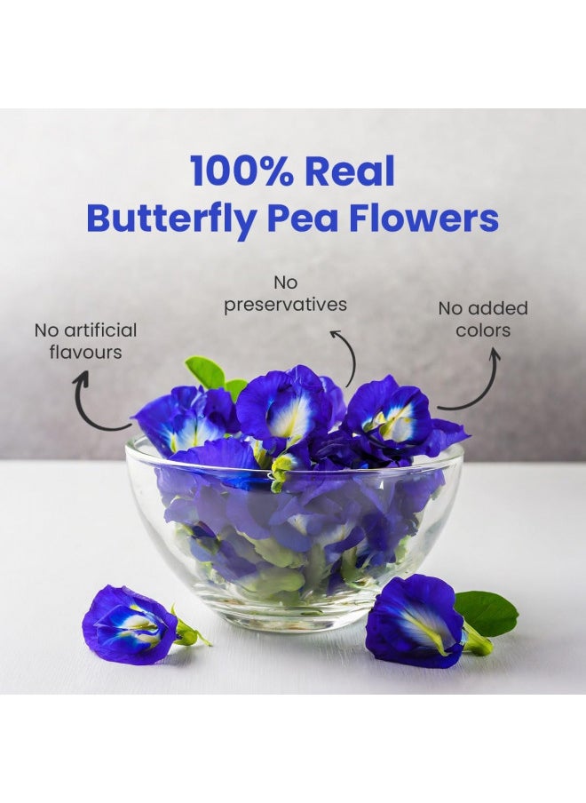 BLUE TEA - Butterfly Pea Flower Herbal Tea (1.76 Oz) | DETOX TEA | Iced Teas, Coolers, Cocktails | Caffeine Free - Gluten Free - Non-GMO | Pet Jar Pack