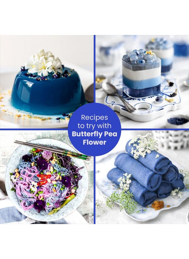 BLUE TEA - Butterfly Pea Flower Herbal Tea (1.76 Oz) | DETOX TEA | Iced Teas, Coolers, Cocktails | Caffeine Free - Gluten Free - Non-GMO | Pet Jar Pack