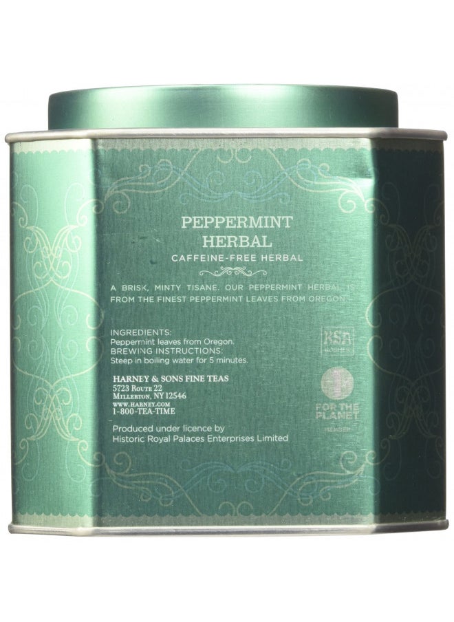 Harney & Sons Peppermint Herbal Tea in Sachets, Caffeine-Free Herbal, 30 Sachets