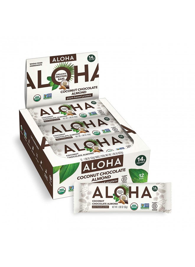 ALOHA Organic Plant Based Protein Bars, Coconut Chocolate Almond, 1.98-Ounce Bars (Pack of 12)