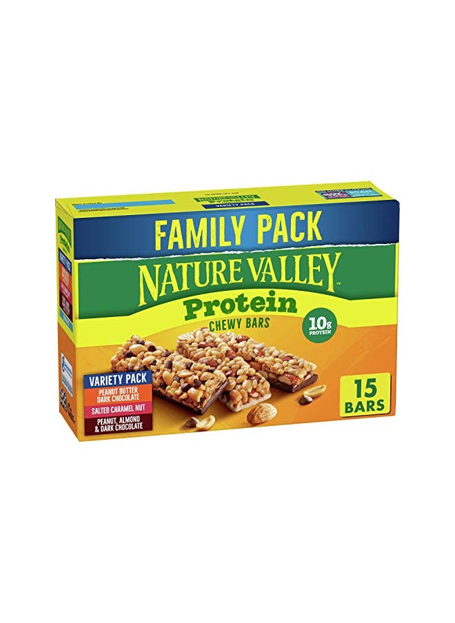 Nature Valley Protein Granola Bars, Snack Variety Pack, Chewy Bars, 15 ct