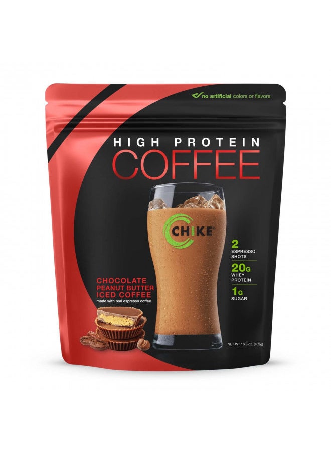 Chike Chocolate Peanut Butter High Protein Iced Coffee, 20 G Protein, 2 Shots Espresso, 1 G Sugar, Keto Friendly and Gluten Free, 14 Servings (16.3 Ounce)