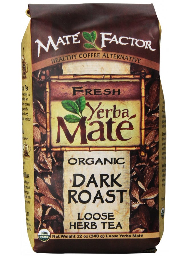 The Mate Factor Yerba Mate Energizing Mate & Grain Beverage, Dark Roast , 12 Ounce