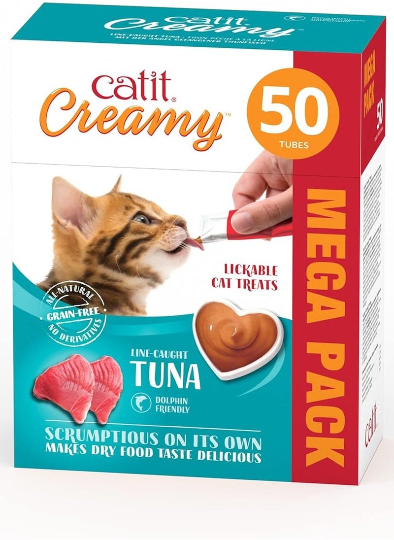 Catit Creamy Treats Mega Pack Tuna, 50 tubes/box