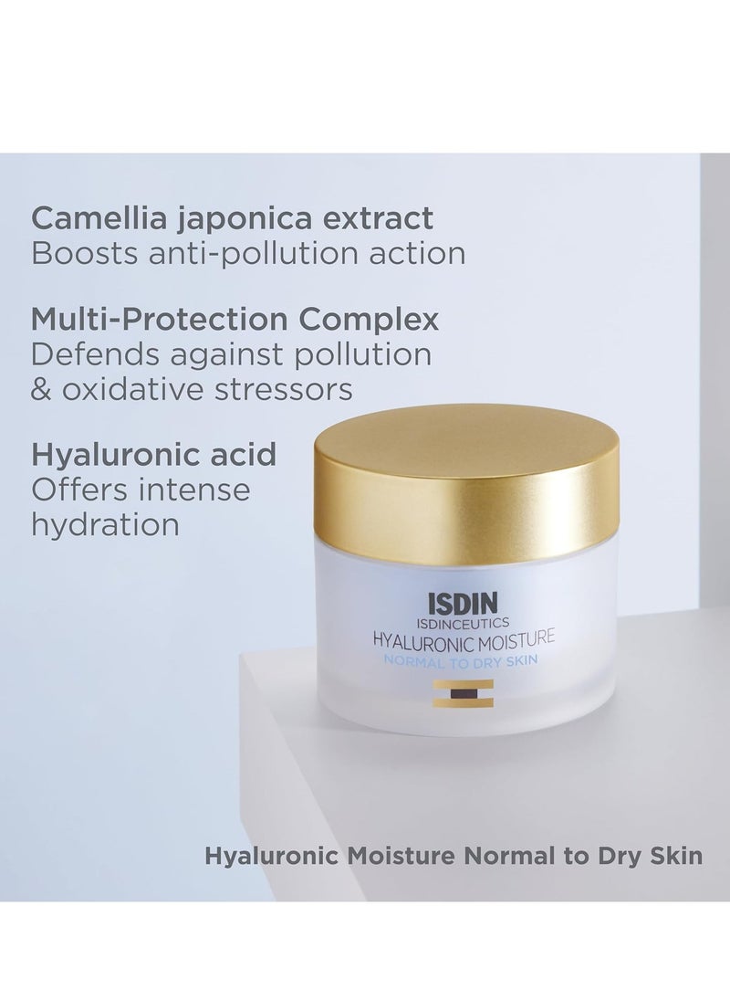 Isdinceutics Hyaluronic Moisture Cream Normal Dry Skin 50ml Lightweight hyaluronic acid facial cream for normal to dry skin