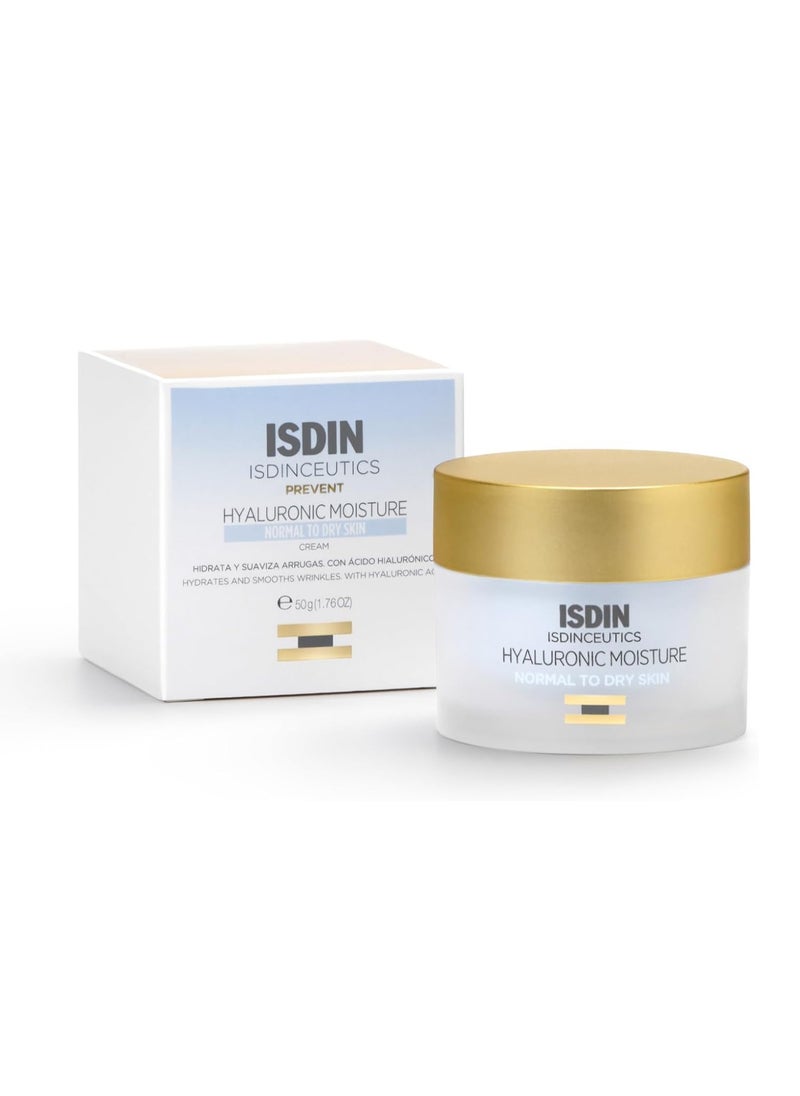 Isdinceutics Hyaluronic Moisture Cream Normal Dry Skin 50ml Lightweight hyaluronic acid facial cream for normal to dry skin