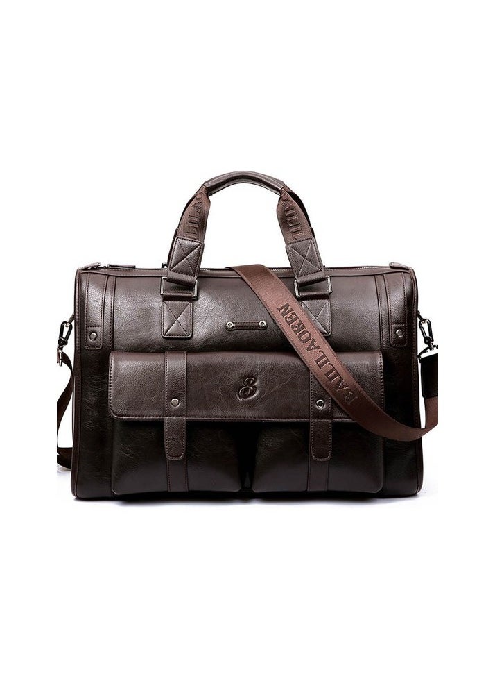 Large capacity Men's daily daily shoulder computer document bag Colour:Brown Sizes:40*5*27cm