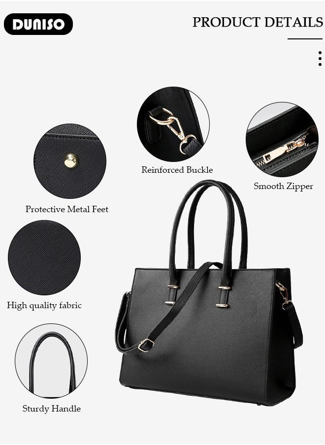 Women Laptop Tote Bag 15.6 Inch Computer Tote Bag Purse Shoulder Bag, Computer Briefcase Shoulder Bag Casual Laptop Bag for Office, Shopping, Travel Daily Use