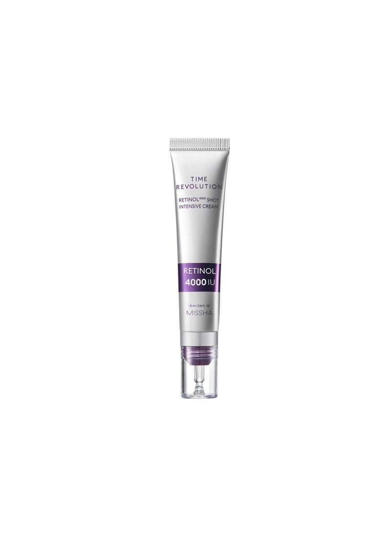 Korean Time Revolution Retinol 4000 Shot Intensive Cream , Recommended For Anti-Aging Care To Mature Skin , Achieving A Youthful-Looking And Radiant Complexion 25ml