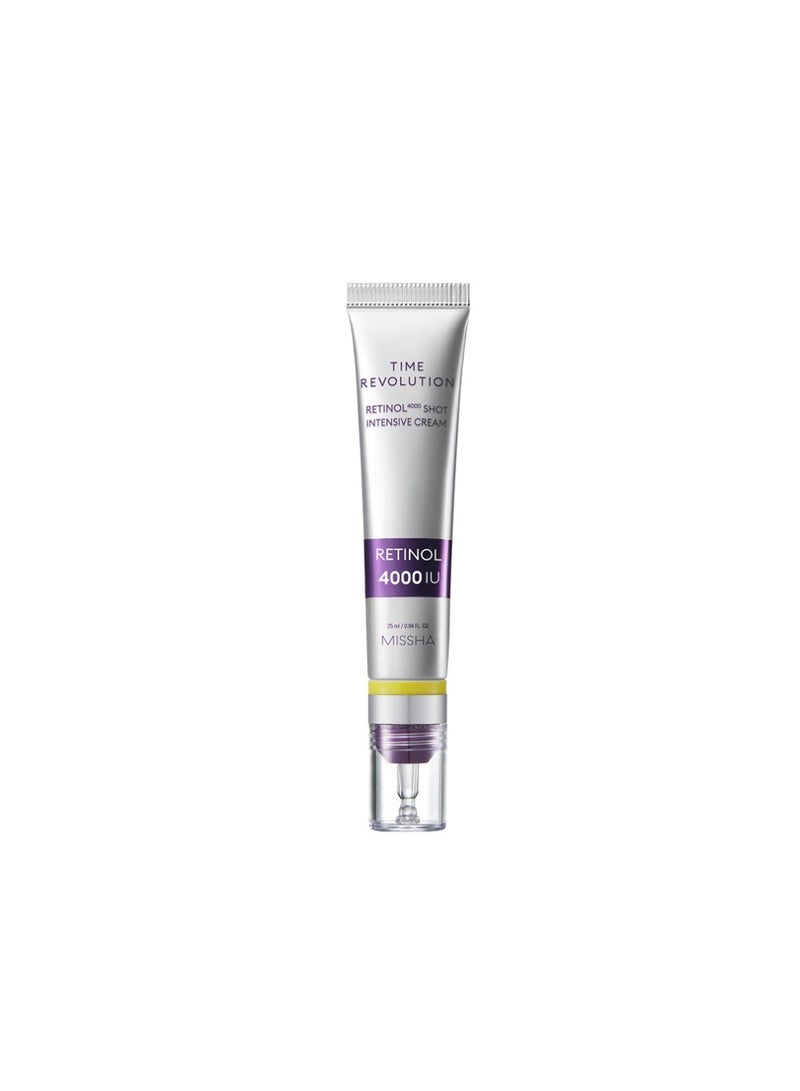 Korean Time Revolution Retinol 4000 Shot Intensive Cream , Recommended For Anti-Aging Care To Mature Skin , Achieving A Youthful-Looking And Radiant Complexion 25ml