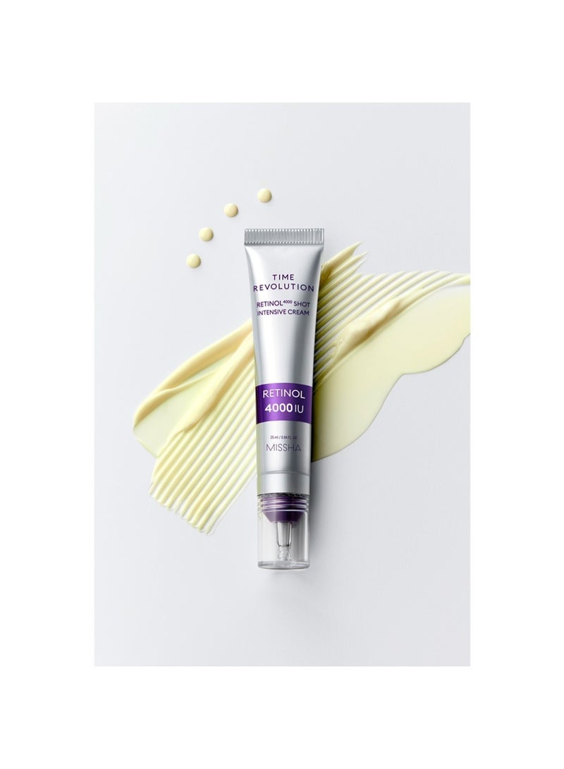 Korean Time Revolution Retinol 4000 Shot Intensive Cream , Recommended For Anti-Aging Care To Mature Skin , Achieving A Youthful-Looking And Radiant Complexion 25ml