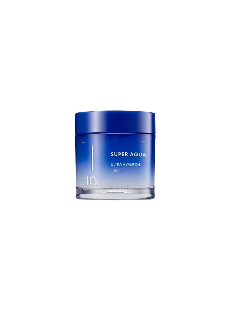 Korean Super Aqua Ultra Hyalron Cream , With Baobab Extracts And Glacier Water , Oil-Free Face Cream With A Very Light Texture , 70Ml 70ml