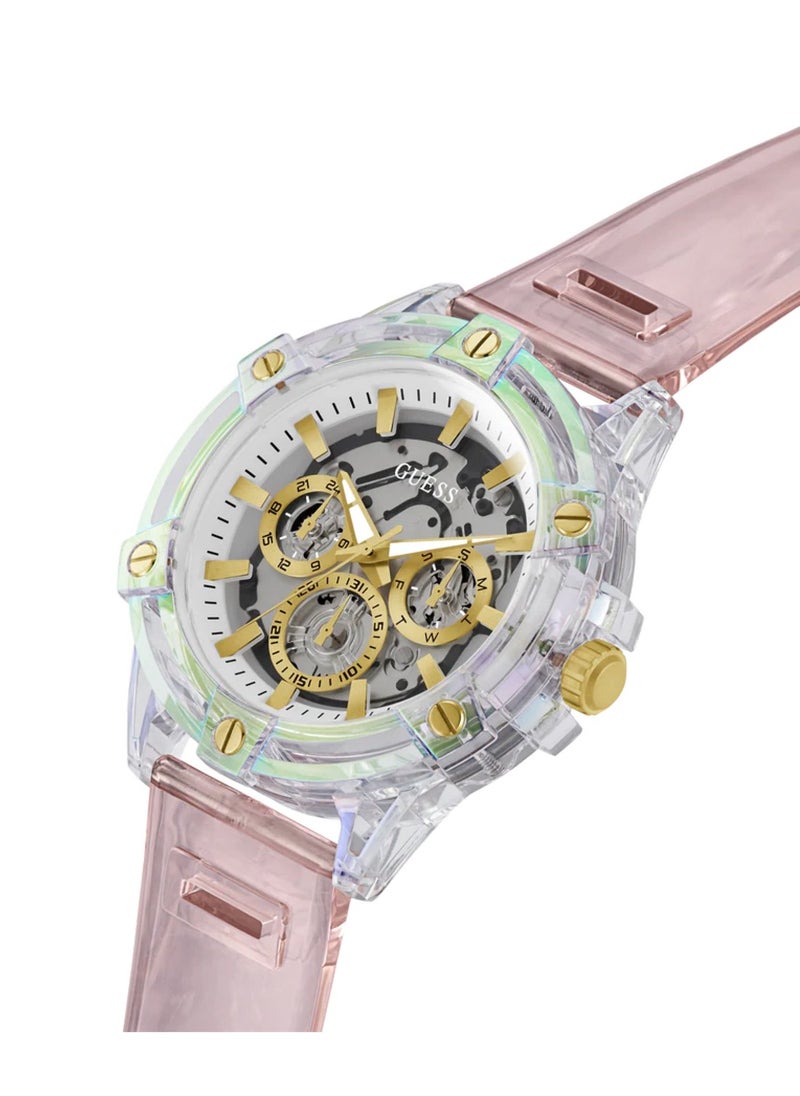 King Men’s Pink Clear Multi-function Bio Based Polyurethane Watch GW0806G4 - 48mm