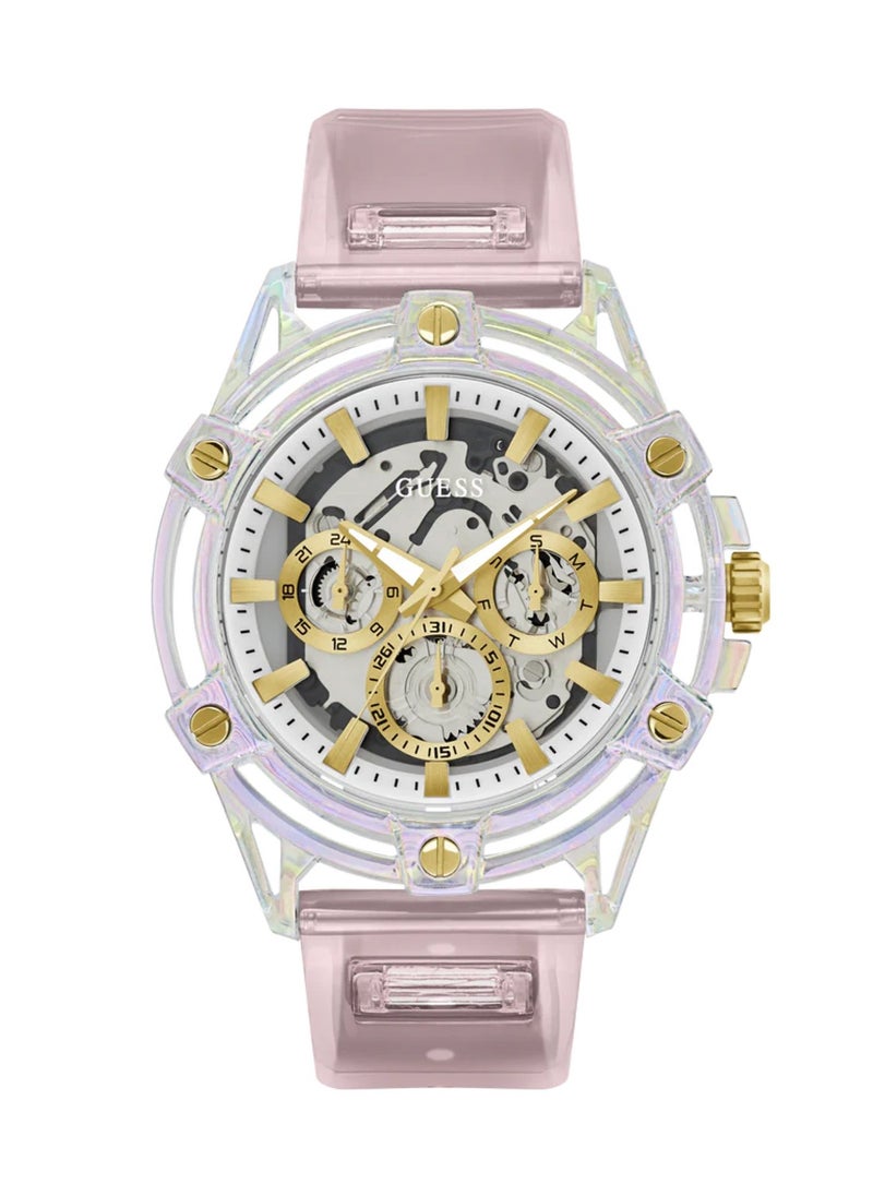 King Men’s Pink Clear Multi-function Bio Based Polyurethane Watch GW0806G4 - 48mm