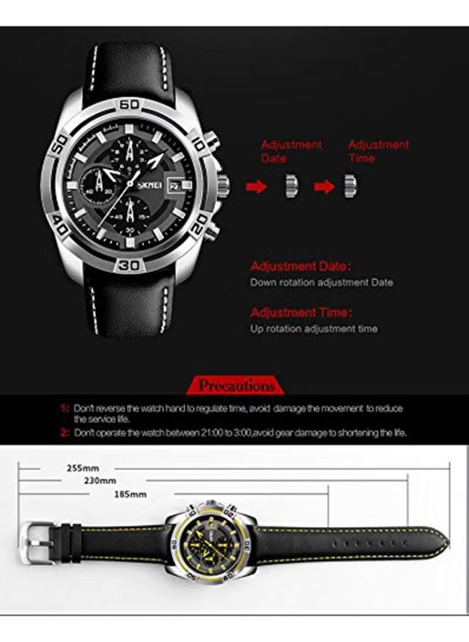 Men's Water Resistant Chronograph Watch Black