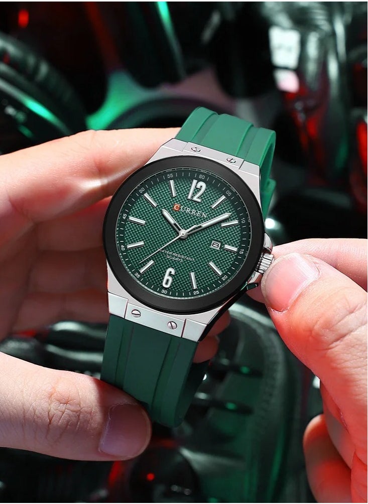 New Curren Watch 8467 Men’s Silicone Wrist Watch Brand Sport Army Military Quartz Chronograph Male Watch