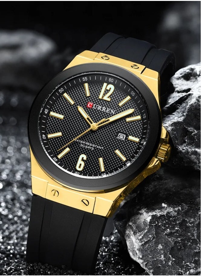 New Curren Watch 8467 Men’s Silicone Wrist Watch Brand Sport Army Military Quartz Chronograph Male Watch