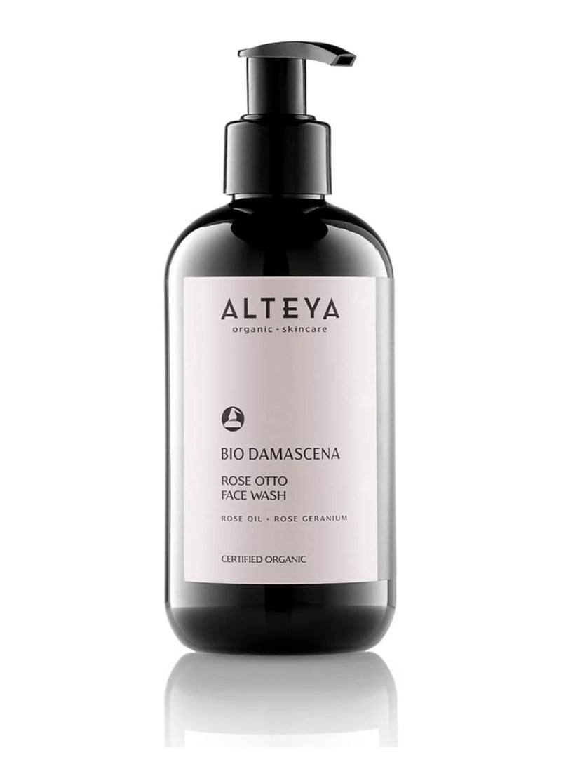 Face Wash USDA Certified Organic Skin Care 250 ml Bio Damascena Award Winning Face Cleanser With Organic Bulgarian Rose Oil Purifying Soothing and Beautifying