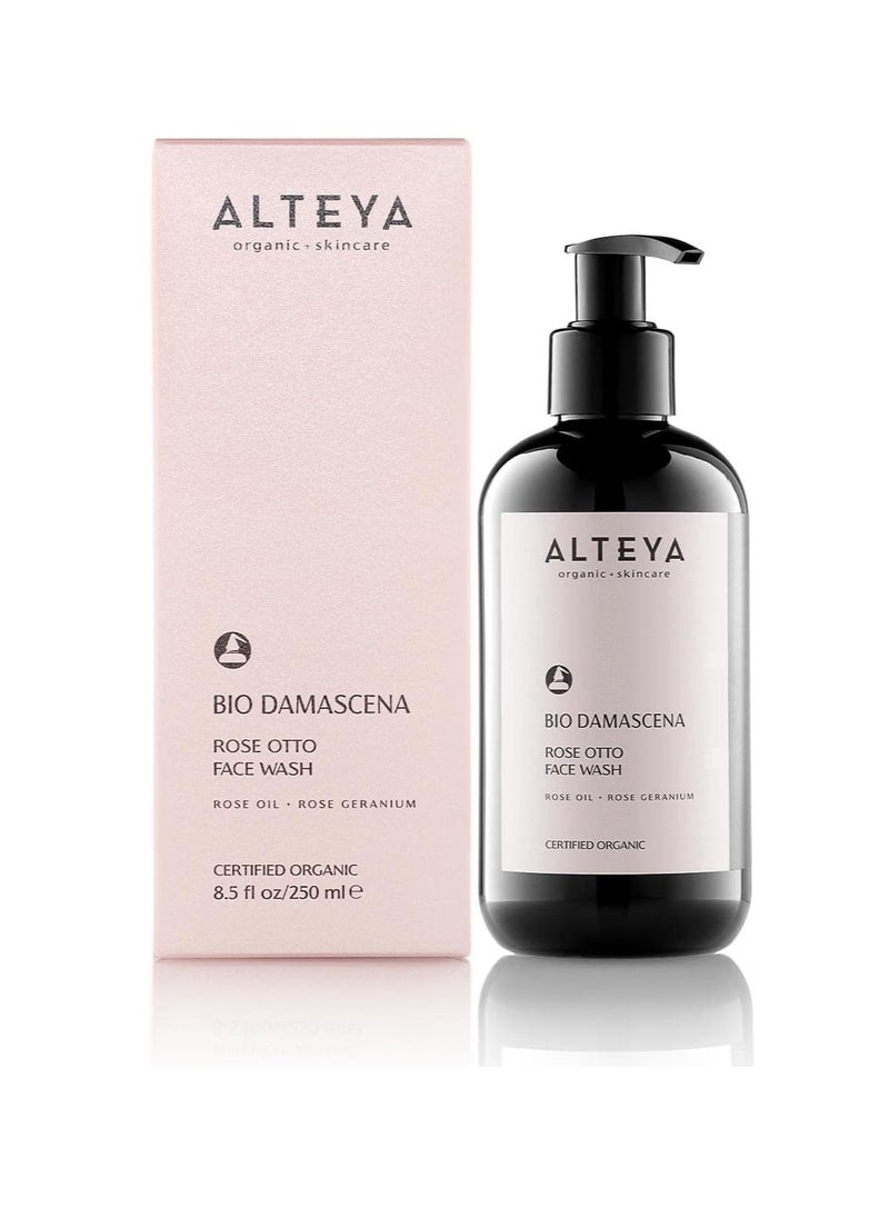 Face Wash USDA Certified Organic Skin Care 250 ml Bio Damascena Award Winning Face Cleanser With Organic Bulgarian Rose Oil Purifying Soothing and Beautifying