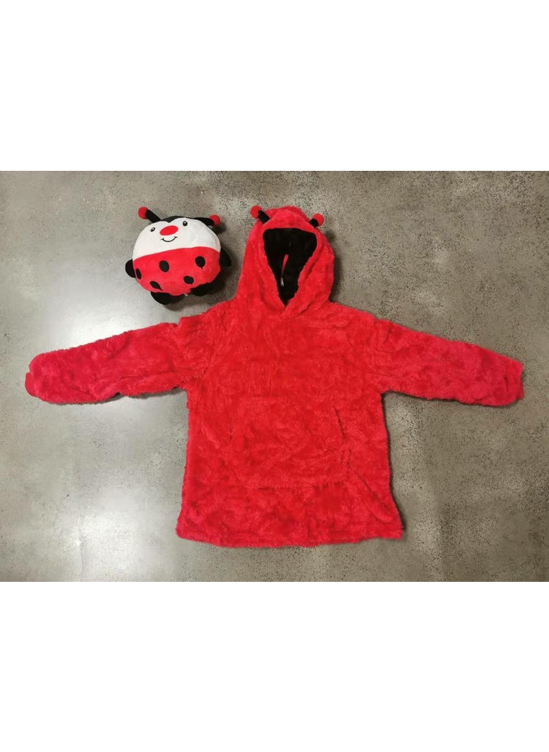 2019 New lazy pajamas winter new childrens home wear childrens storage warm clothes pet shape Rose Red