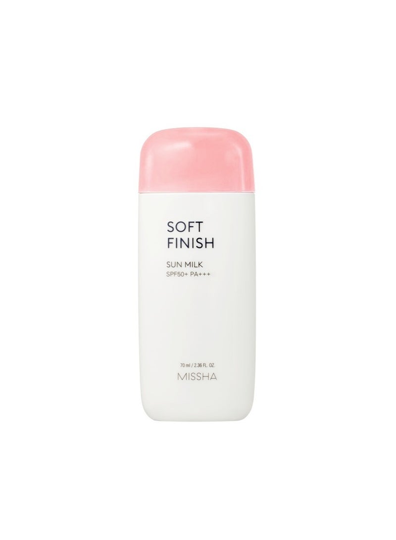 Korean All Around Safe Block Soft Finish Sun Milk Spf50+ Pa+++ , Double Layer Uv Blocking System , Corrects Skin'S Natural Tone And Texture 70ml