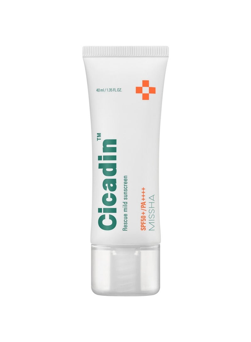 Korean Cicadin Rescue Mild Sunscreen Spf 50+/Pa++++ , Rescue Mild Sunscreen , For Perfect Sunscreen Protection Even For Sensitive Skin 40ml