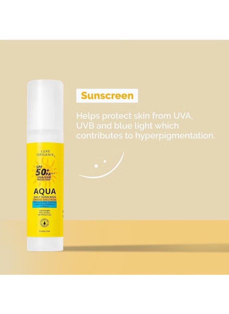 Luxe organix aqua daily sunscreen board spectrum