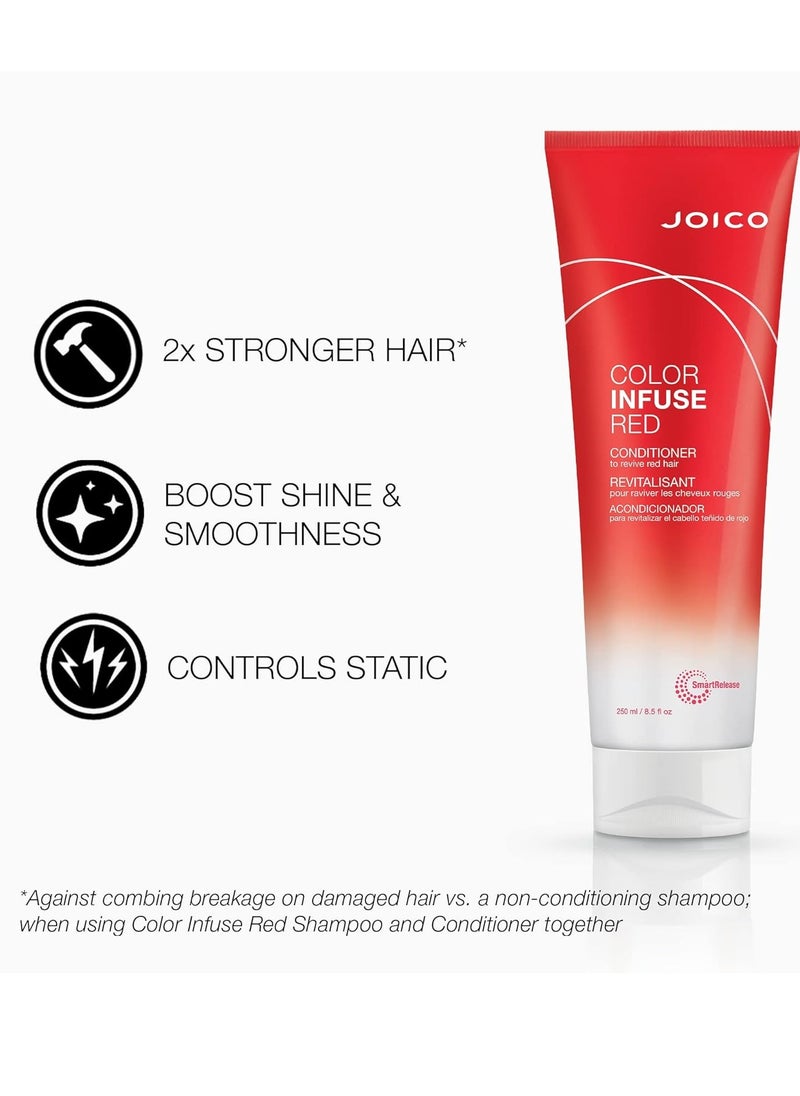 Joico Color Infuse Red Conditioner | For Red Hair | Instantly Refresh Red Tones | Boost Color Vibrancy & Shine | Protect Against Harmful UV Damage | With Rosehip Oil & Green Tea Extract