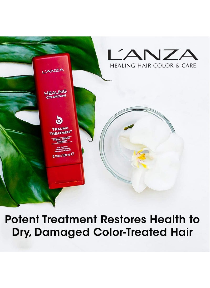 L'ANZA Healing ColorCare Trauma Treatment, Leave-In Conditioner for Dry Damaged Hair, Extends Color Longevity, For Healhty and Vibrant Color with Split End Repair & Shine, Luxury Hair Care