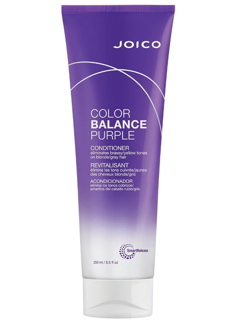 Joico Color Balance Purple Conditioner | For Cool Blonde or Gray Hair | Eliminate Brassy Yellow Tones | Boost Color Vibrancy & Shine | UV Protection | With Rosehip Oil & Green Tea Extract