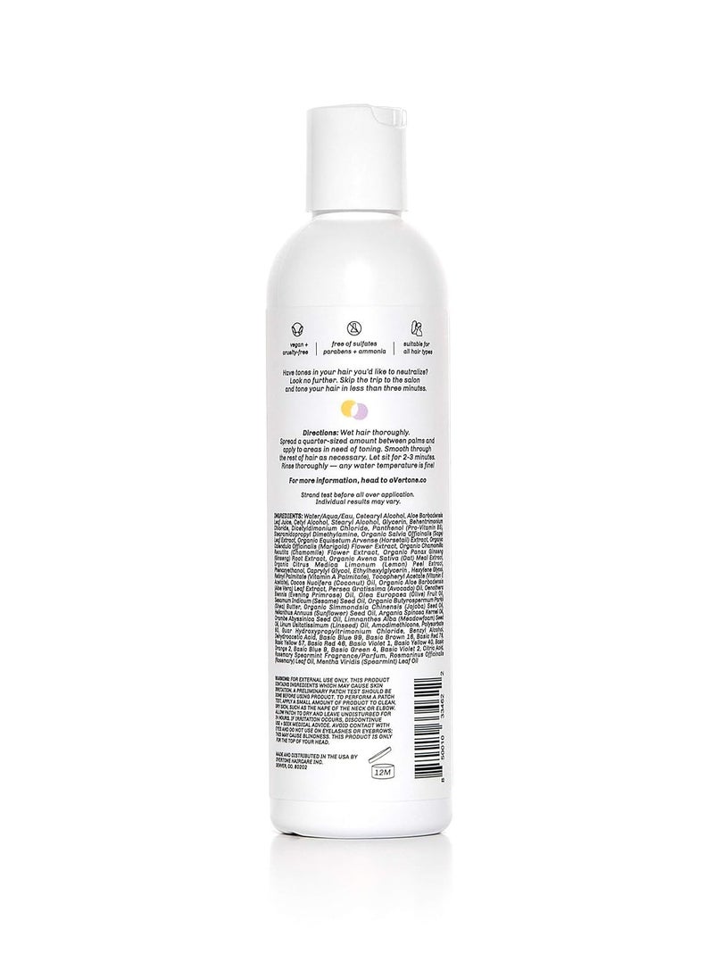 oVertone Haircare Purple Toning Conditioner with Shea Butter & Coconut Oil, Neutralizes Brassiness in Blonde & Platinum Hair, Cruelty-Free, 8 oz