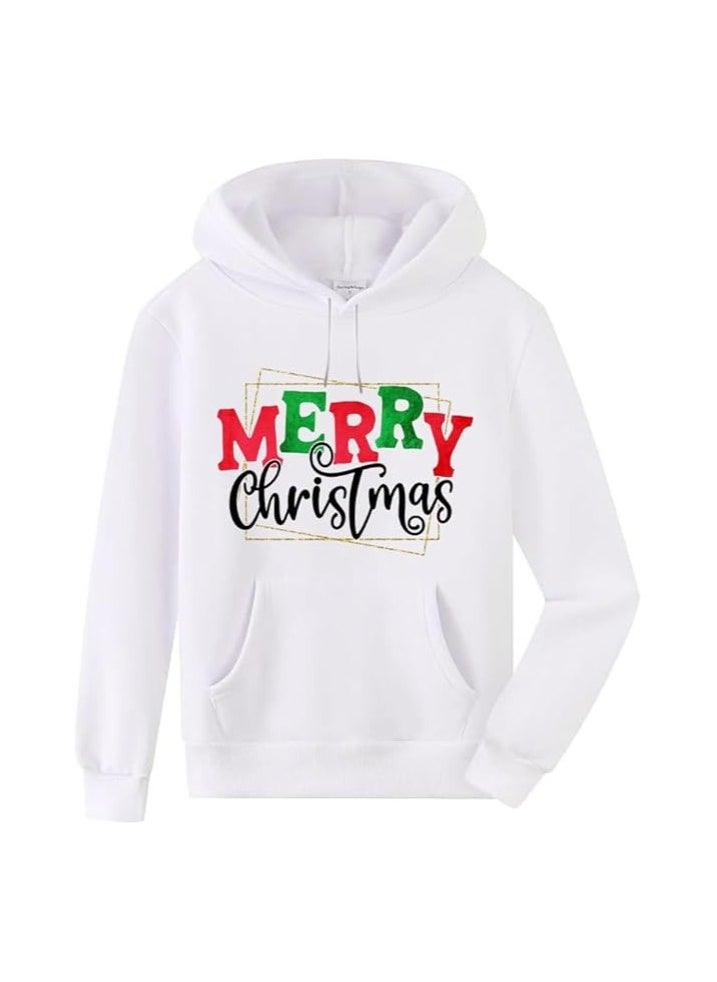 Christmas Hoodies For Women–Soft Cotton Pullover Hoodie With Drawstring–Long Sleeve Hoodie For Winter–Ideal For Holiday Celebrations,Casual Wear