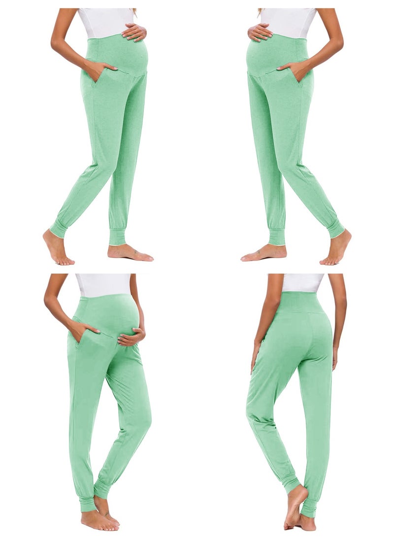 3-PACK Maternity Leggings，Workout Activewear Yoga Pregnancy Pants over the Belly Buttery Soft