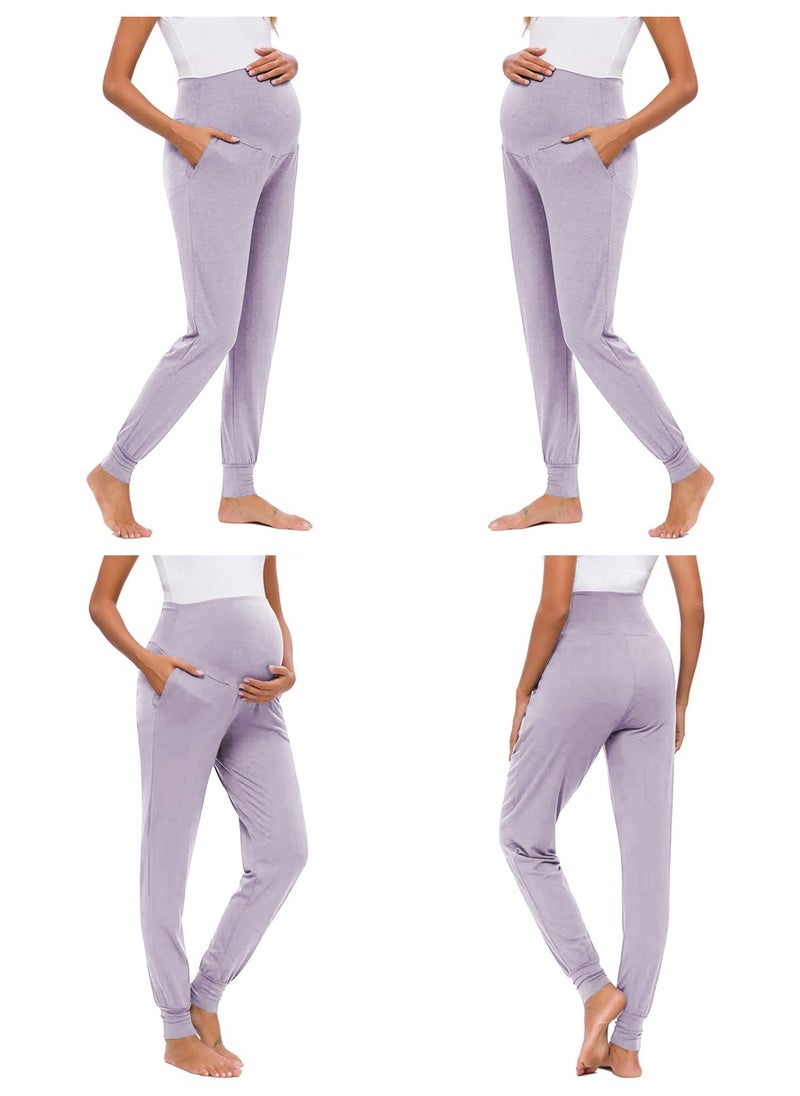 3-PACK Maternity Leggings，Workout Activewear Yoga Pregnancy Pants over the Belly Buttery Soft