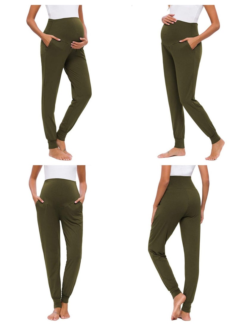 3-PACK Maternity Leggings，Workout Activewear Yoga Pregnancy Pants over the Belly Buttery Soft