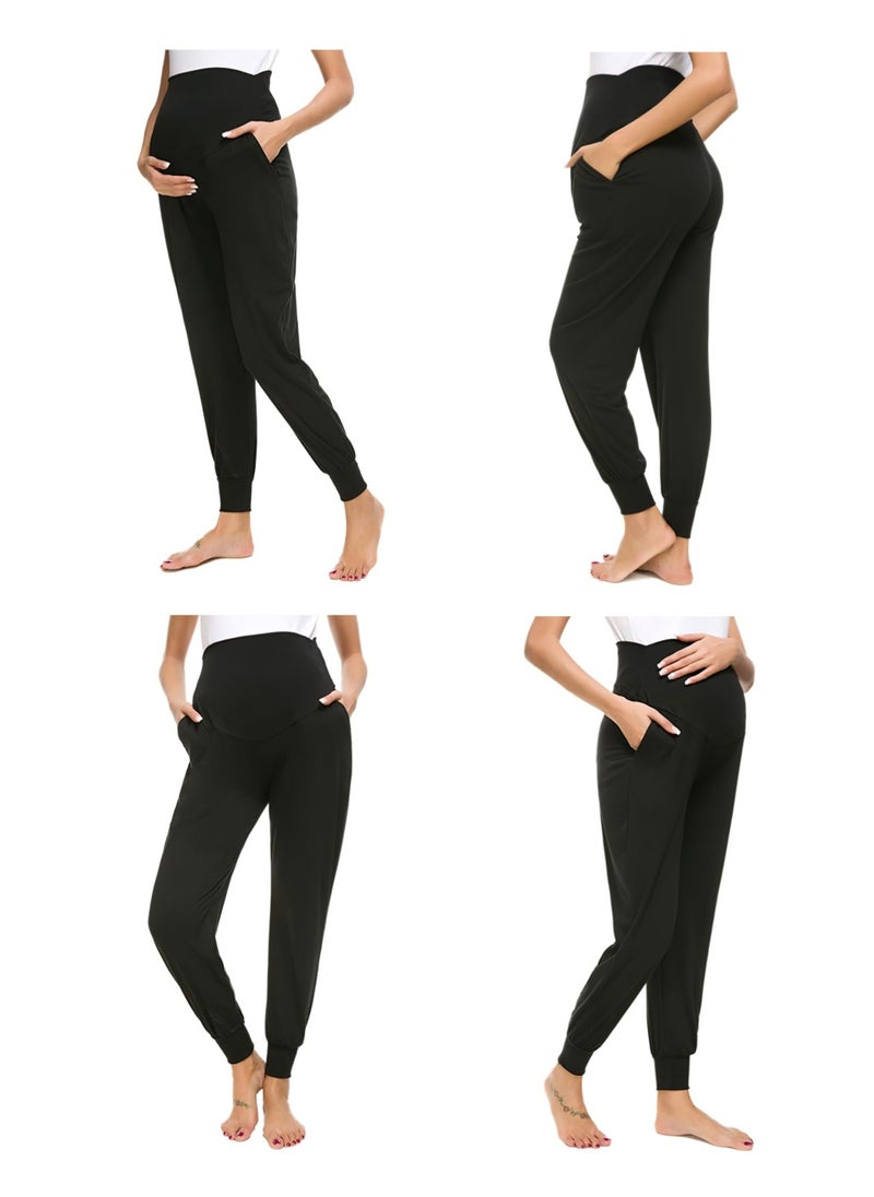 3-PACK Maternity Leggings，Workout Activewear Yoga Pregnancy Pants over the Belly Buttery Soft